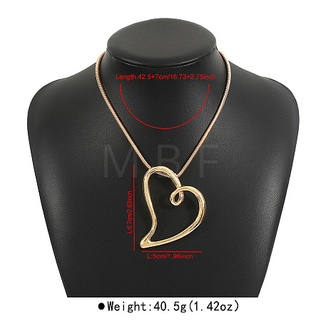 Valentine's Day Alloy Heart Frame Pendant Iron Round Snake Chain Necklaces for Women FS-WGF7DED-03-1