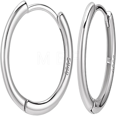1 Pair 999 Fine Silver Huggie Hoop Earrings EJEW-BBC0001-39B-1