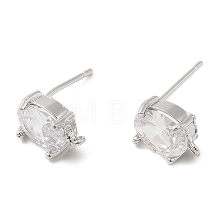 Brass Stud Earring Findings KK-F860-81P-1