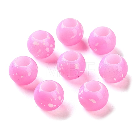 Spray Painted ABS Plastic European Beads KY-G033-01B-03-1