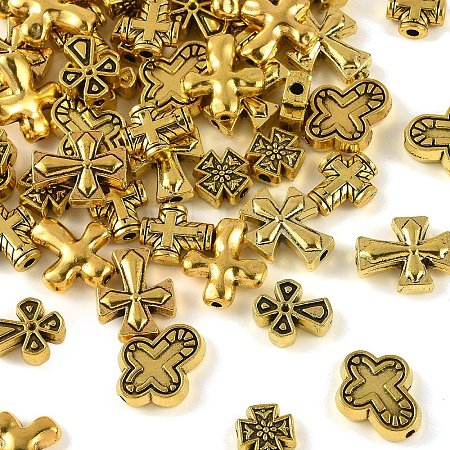 60Pcs 6 Styles Tibetan Style Zinc Alloy Beads FIND-YW0012-02-1