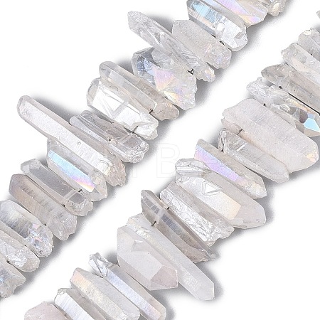 Spray Painted Electroplate Natural Quartz Crystal Points Beads Strands G-Q610-02J-1