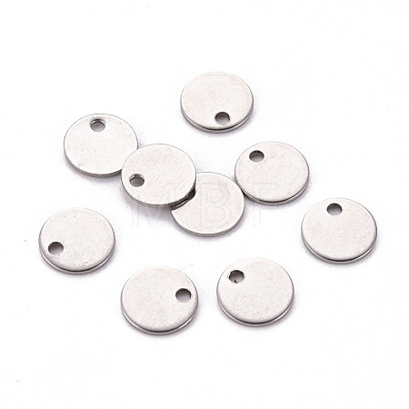 Non-Tarnish 201 Stainless Steel Stamping Blank Tag Pendants STAS-T058-8mm-P-1