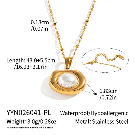 304 Stainless Steel Geometric Pendant Satellite Chain Necklaces for Women TW1524-1-1