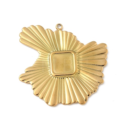 304 Stainless Steel Pendant Cabochon Settings STAS-L293-05G-1