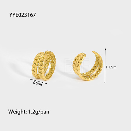 Stainless Steel Two-layer C-Shaped Cuff Earrings HW4701-2-1