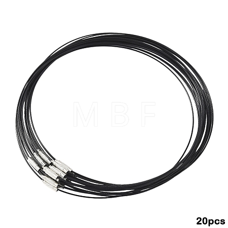 20Pcs Stainless Steel Wire Necklace Cord DIY Jewelry Making TWIR-YW0001-06B-1