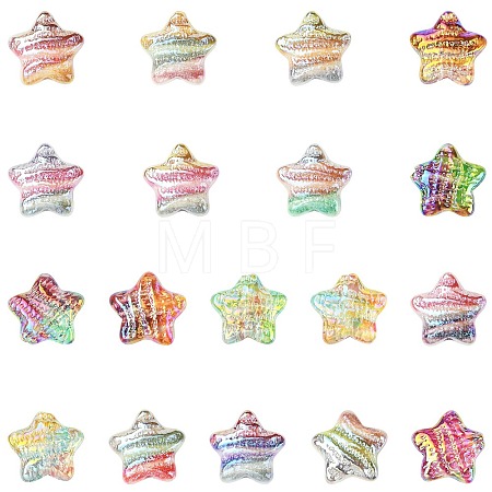 18Pcs 18 Colors Printed Resin Beads RESI-CJ0004-64-1