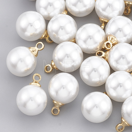 ABS Plastic Imitation Pearl Charms KK-T035-61-1