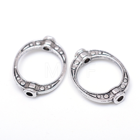 Donut Tibetan Style Alloy Bead Frames TIBE-R309-04AS-RS-1
