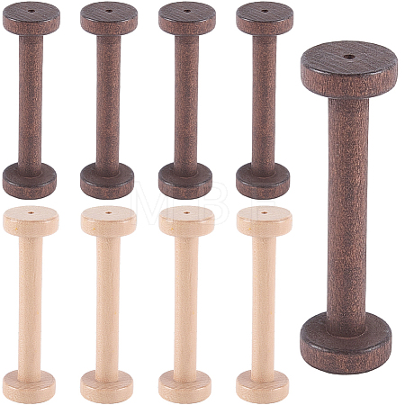 10Pcs 2 Colors Wood Sewing Embroidery Thread Spool WOOD-SC0002-35-1