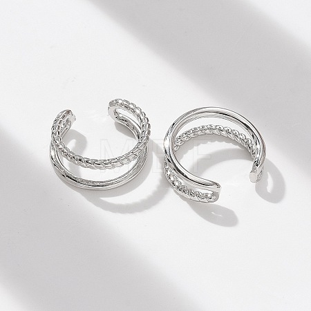 Brass Cuff Earrings EJEW-I249-16P-1