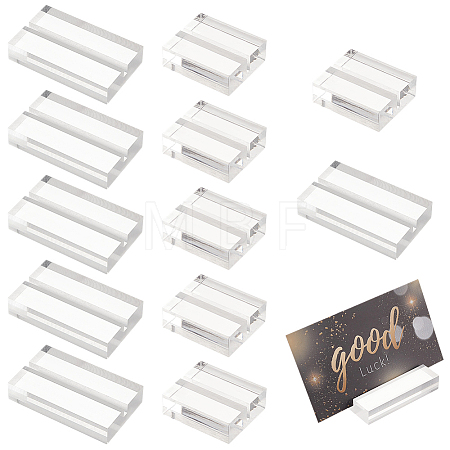 12Pcs 2 Styles Rectangle Acrylic Name Card Holder AJEW-GF0015-03-1