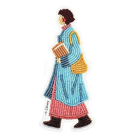 MIYUKI Seed Beads Walking Girls Brooch Making Kits DIY-H165-01E-1
