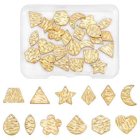 24Pcs 12 Styles 304 Stainless Steel Pendants STAS-PH0007-59-1