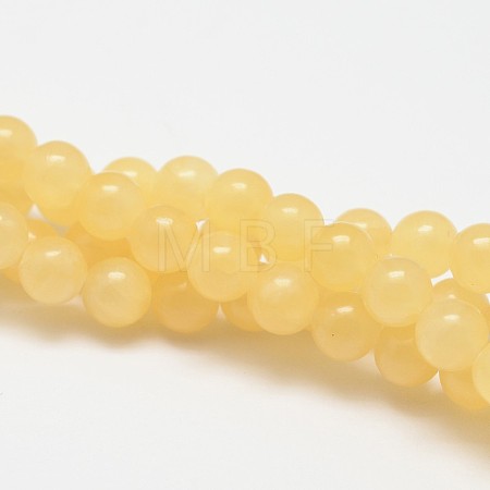 Natural Yellow Jade Bead Strands X-G-K121-01-6mm-1