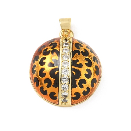 Brass Micro Pave Clear Cubic Zirconia Pendants KK-A303-17A-G-1
