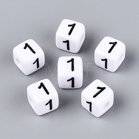 Opaque Acrylic European Large Hole Beads SACR-N020-01B-02-1