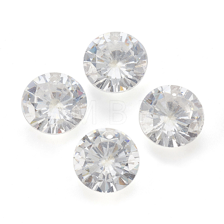 Cubic Zirconia Pointed Back Pendants ZIRC-N037-8mm-01-1