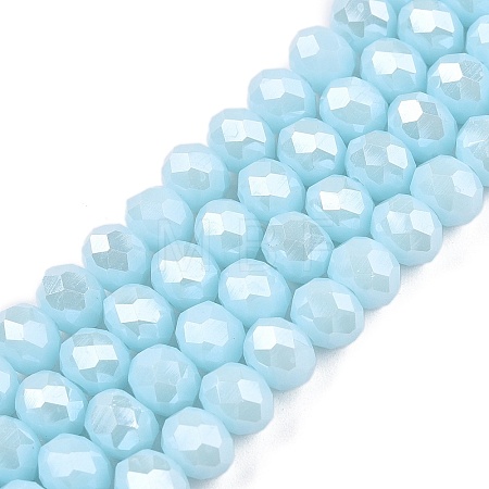 Electroplate Glass Beads Strands EGLA-A044-P6mm-A06-1