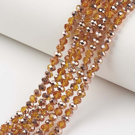 Electroplate Transparent Glass Beads Strands EGLA-A034-T2mm-N16-1