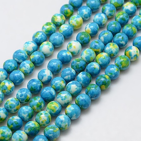 Synthetic Ocean White Jade Beads Strands X-G-L019-8mm-06-1