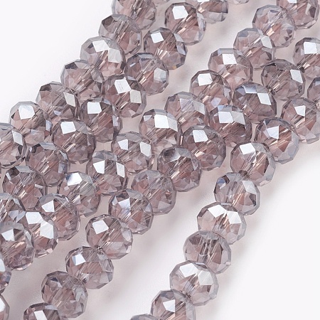 Electroplate Glass Beads Strands GLAA-K027-PL-A01-1