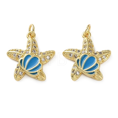 Brass Micro Pave Clear Cubic Zirconia Pendants KK-D221-08G-02-1