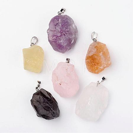 Natural Mixed Quartz Pendants G-G884-A06-1