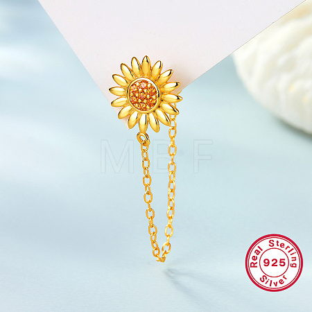 925 Silver Sunflower Star Snake Chain Earrings Fashion Luxury Earrings VT7136-1-1