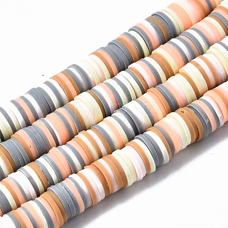 Handmade Polymer Clay Beads Strands CLAY-R089-8mm-108-1