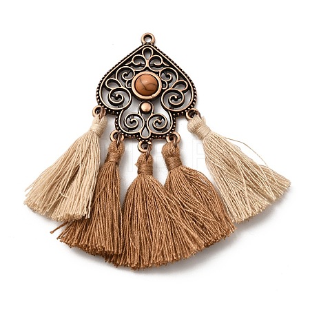 Bohemia Polyester Tassel Big Pendants FIND-B058-01R-1