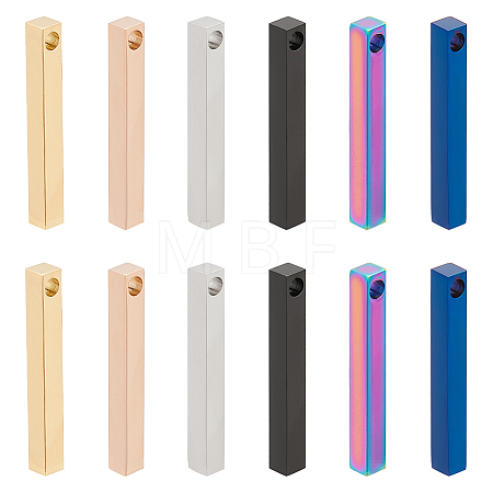 12Pcs 6 Styles 304 Stainless Steel Pendants STAS-BC0003-85-1
