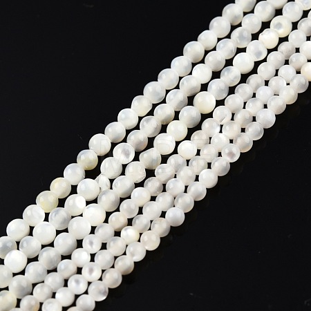 Natural White Shell Bead Strands SSHEL-N003-144A-01-1