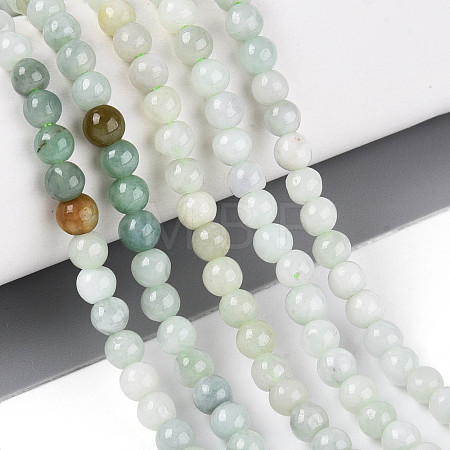 Natural Myanmar Jade Beads Strands G-N353-07F-01-1
