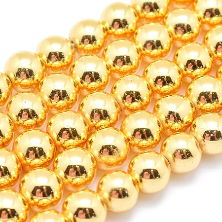 Electroplate Non-magnetic Synthetic Hematite Beads Strands G-L485-01D-G-1