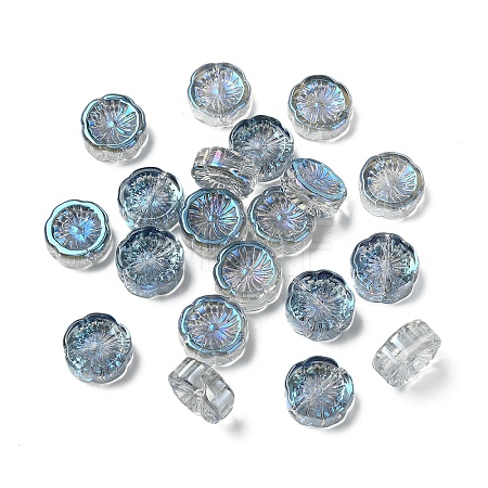 20Pcs Half Plated Electroplate Glass Transparent Beads Strands EGLA-YW0005-18A-1