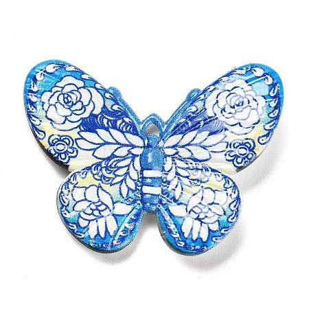 Printed Opaque Acrylic Beads MACR-R004-02A-1