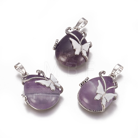 Natural Amethyst Pendants G-K296-B08-1