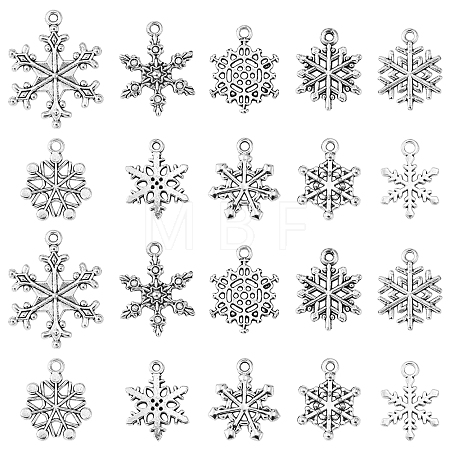 60Pcs 10 Style Tibetan Style Alloy Pendants FIND-FS0001-26-1