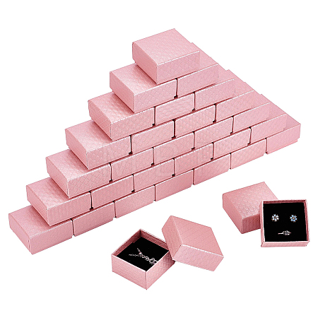 Rhombus Textured Cardboard Ring Storage Boxes CBOX-WH0005-05B-1