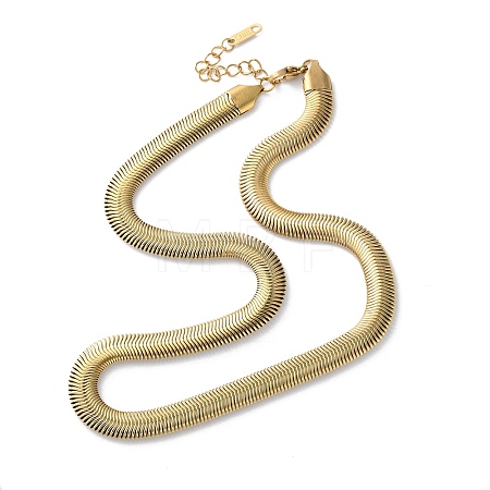 316 Surgical Stainless Steel Flat Snake Chain Necklaces NJEW-P324-01G-1