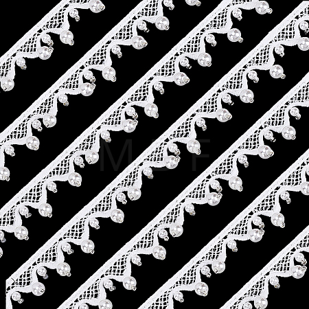 2Yards Polyester with Plastic Pearl Beaded Trim for DIY Sewing Craft OCOR-PH0036-53A-1
