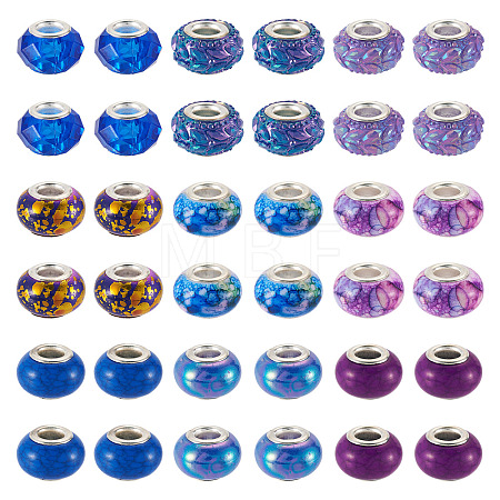 90Pcs 9 Styles Resin European Beads RPDL-TA0001-13-1