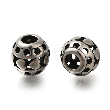 304 Stainless Steel European Beads STAS-D191-05G-AS-1