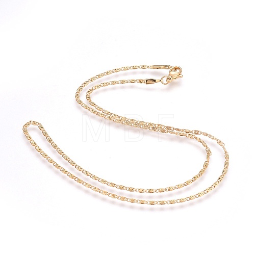 304 Stainless Steel Lumachina Chain Necklaces X-NJEW-F248-17A-G-1