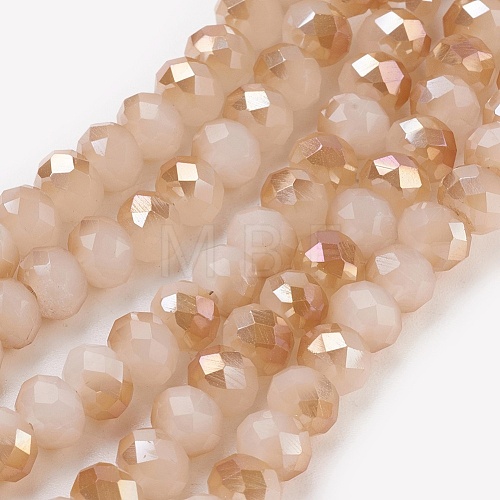 Electroplate Glass Beads Strands GLAA-K027-HR-C04-1