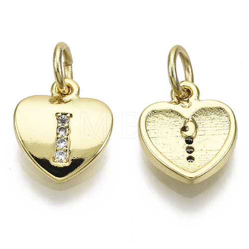 Brass Micro Pave Clear Cubic Zirconia Charms KK-N227-34I-NF-1