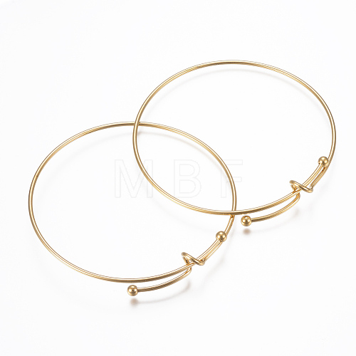Adjustable 304 Stainless Steel Bangles BJEW-H522-01G-1