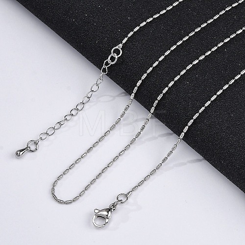 Brass Column Link Chain Necklaces for Women NJEW-D302-05P-1